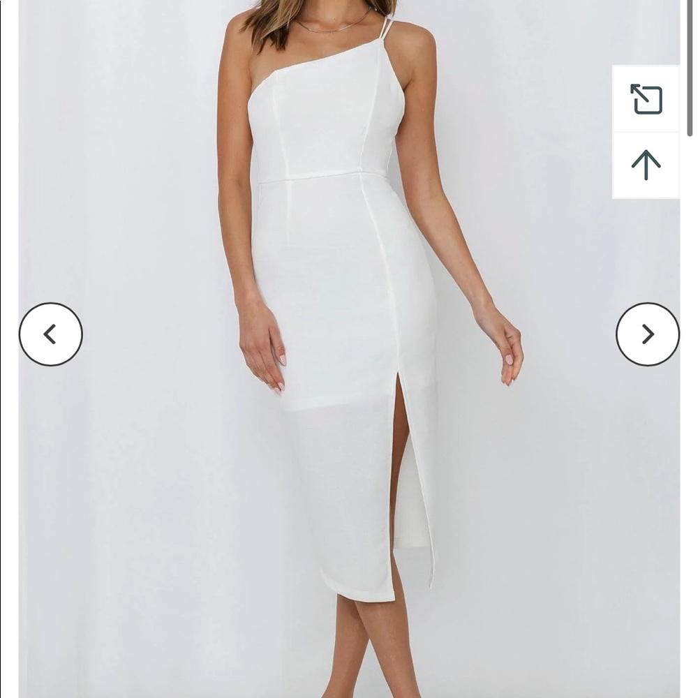 Hello molly taking it back white one shoulder dress